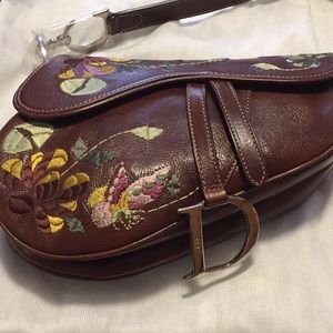 Christian Dior calf embroidered bag